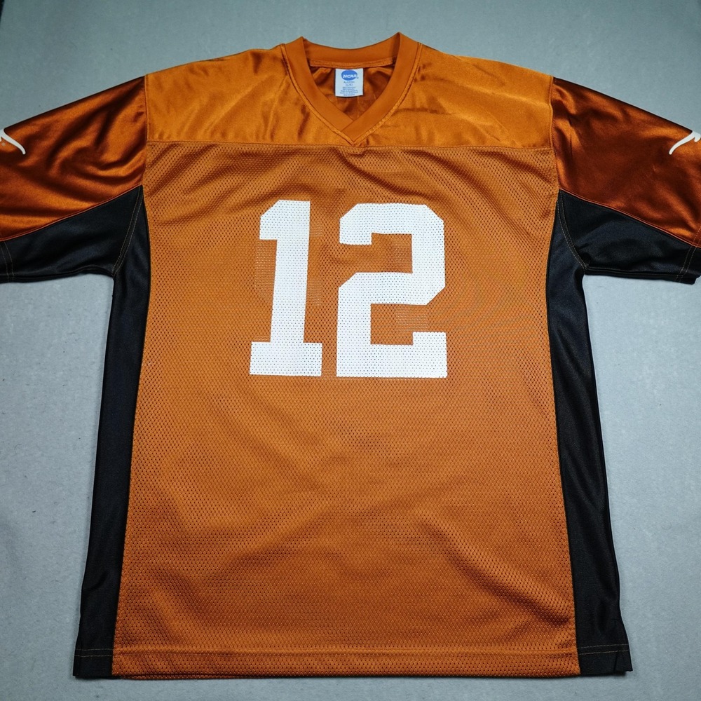 Texas Longhorns Football Jersey Mens Large Burnt Orange Mesh NCAA College #12